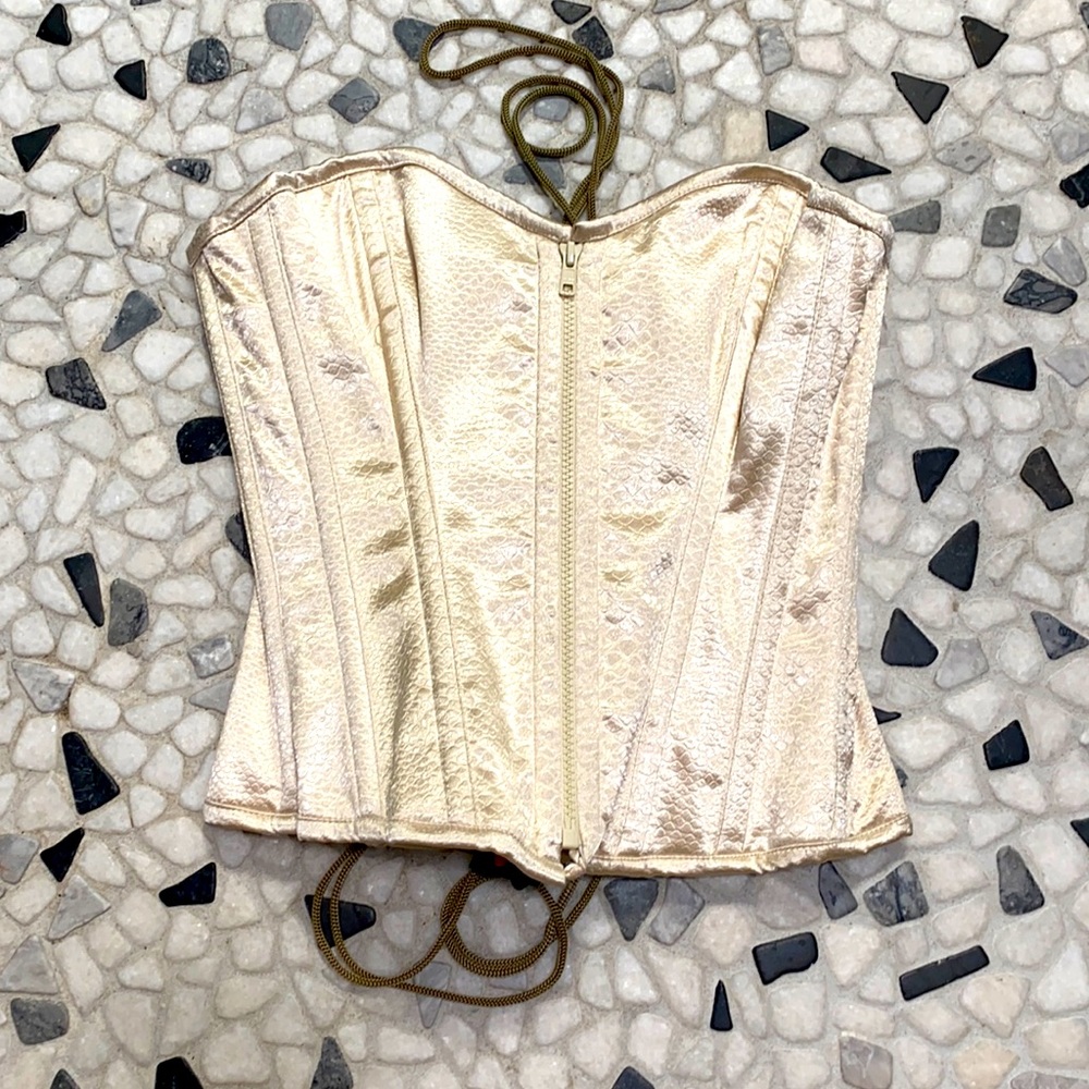Cream colored Corset with Gold roping